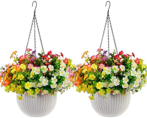 Tinsow 24 Bundle Artificial Flowers for Outdoor Decor