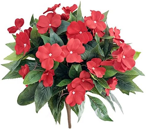 Lopkey Artificial Impatiens Bouquet for Home Decor and Garden