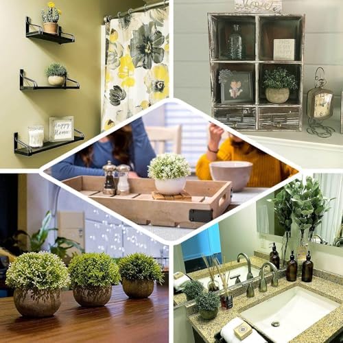 Efavormart 2 Pack Potted Artificial Boxwood Topiary in Gray Planter Pots