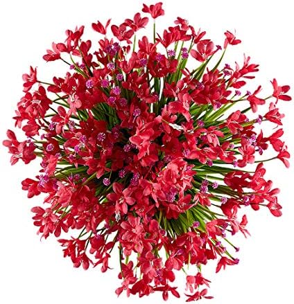URSTOUD 6 Bundle Artificial Daffodils Flowers Red