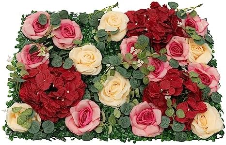 DNYSYSJ Flower Wall 12PCS Artificial Flowers Decor Panel