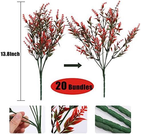 RECUTMS 20 Bundle Artificial Fall Flowers Orange