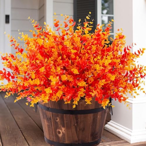 Bincy 6 Bundles Artificial Eucalyptus Fall Flowers