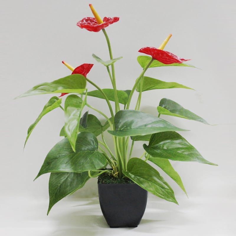 161 Inch Artificial Anthurium Potted Plant Red