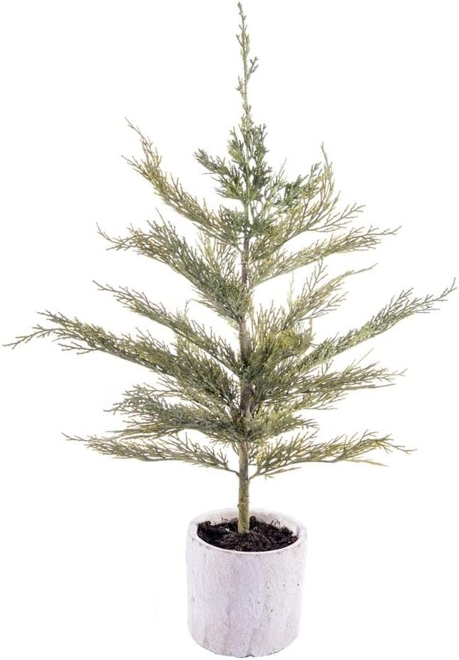 Vickerman 24 Inch Artificial Green Cedar Sapling Potted