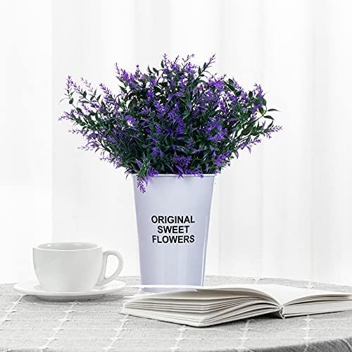 Herfate 20 Bundle Fake Lavender Flowers UV Resistant Hanging Decor