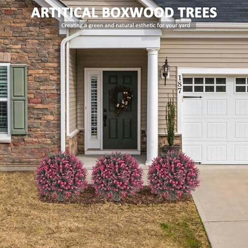 Artificial Rose Boxwood Topiary 27 Inch 2 Pack