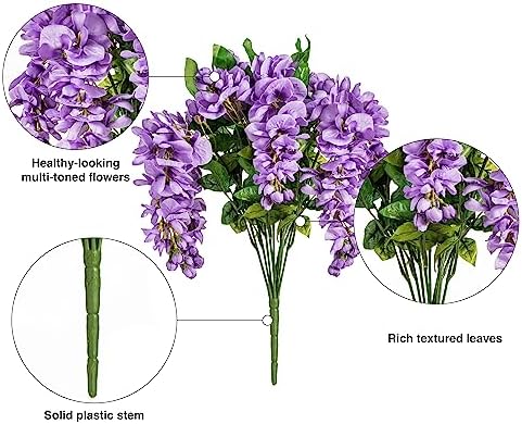 Vickerman Artificial Lavender Wisteria Bush 19 Inches