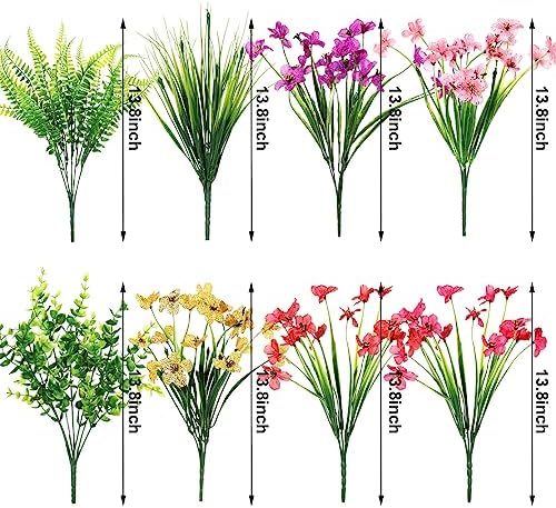 Zeyune 56 Piece Artificial Flowers for Outdoor Decor