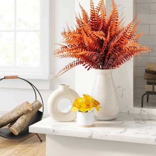 FineInno 12 Pcs Artificial Boston Ferns for Garden Decor