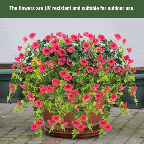 Artificial Petunia Hanging Flower Red 295 Inch
