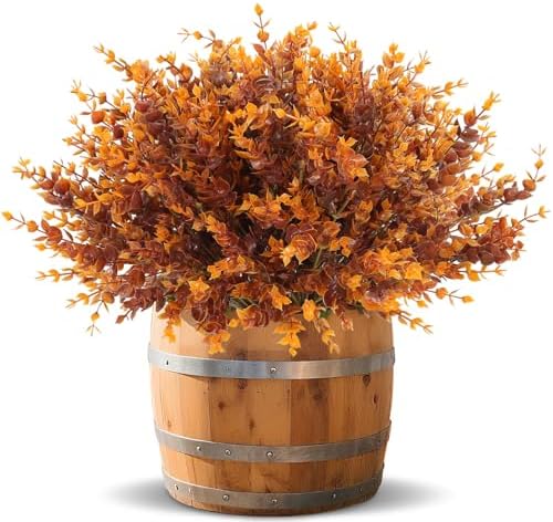 12 Bundle Artificial Fall Flowers Brown Eucalyptus
