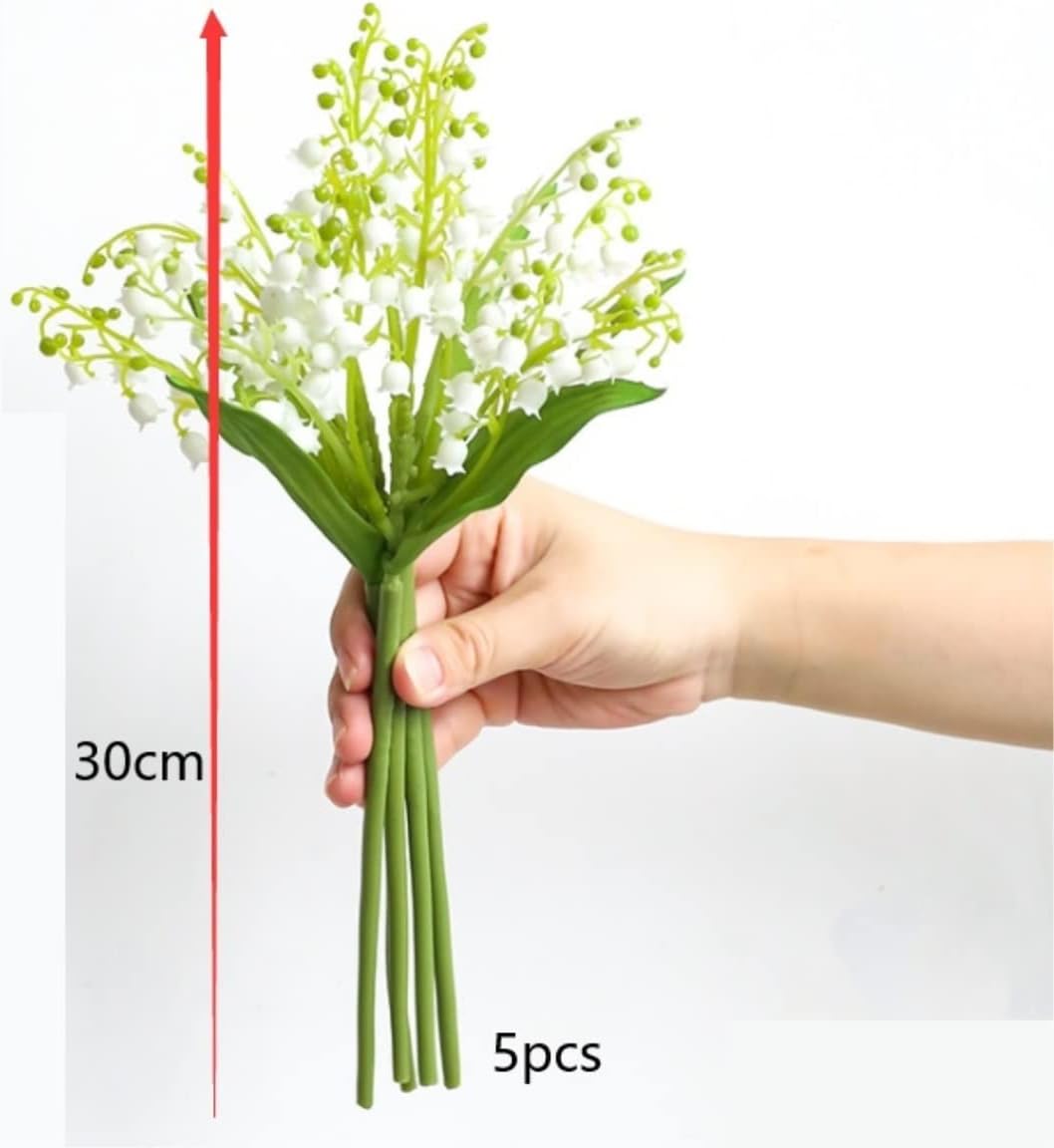 Gerrit Artificial Flowers in Vase White Convallaria Decor