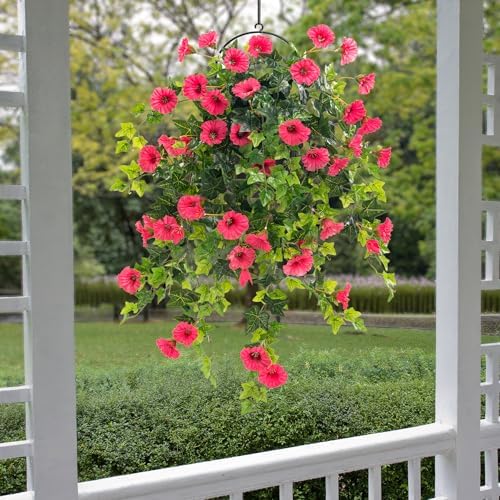Artificial Petunia Hanging Flower Red 295 Inch