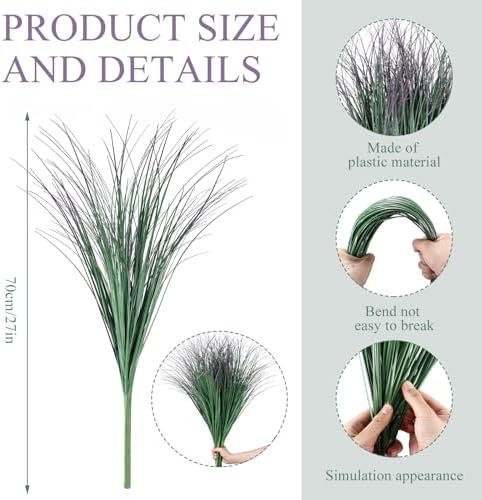 Geosar 10 Pack Artificial Plants 27 Inch Tall Deep Purple Faux Greenery Stems