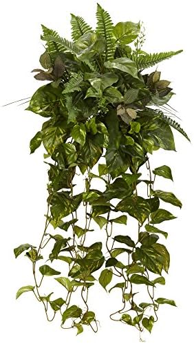 Nearly Natural 36in Mixed Greens Hanging Artificial Plant Set of 2