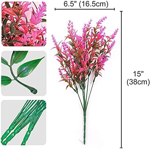 16 Bundles Artificial Lavender Flowers for Outdoor Decor