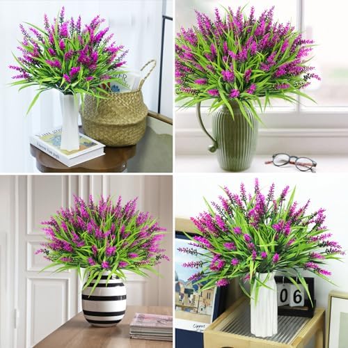 Ouddy Decor 24 Bundle Artificial Fuchsia Lavender Flowers