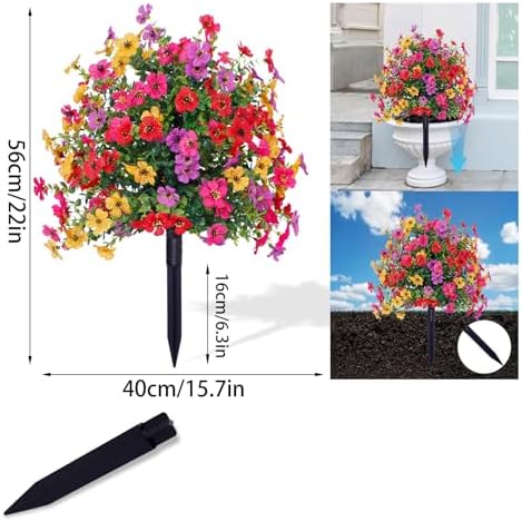 Artificial Violets with Ground Spikes 22 Inch 2pcs