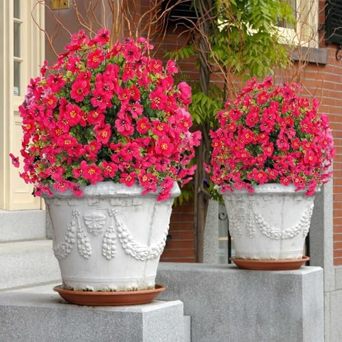 23 Inch Hot Pink Artificial Violet Stake Flowers