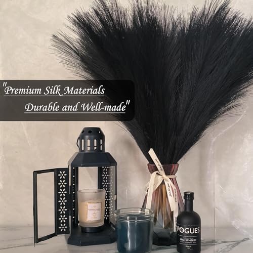 9 Pcs 17 Inch Black Pampas Grass Decor