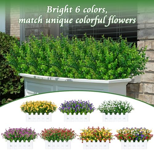 Yastouay 34 Bundle Artificial Flowers for Outdoor Decor