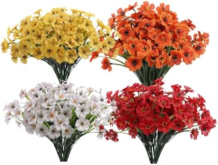 Lifelike Artificial Flowers Outdoor 4pcs Set