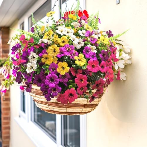 16 Bundle Artificial Flowers for Outdoor Decor