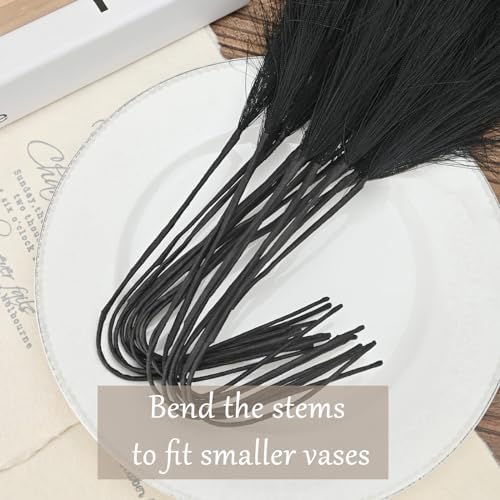 U-LIAN 36PCS Black Faux Pampas Grass Decor