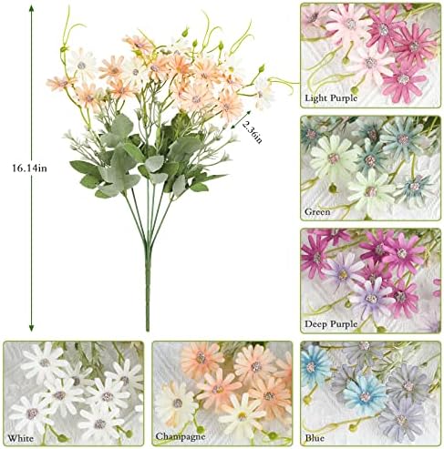 AmyHomie 6 Bundle Artificial Wildflowers with Daisies