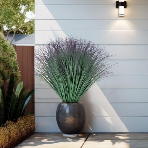 Geosar 10 Pack Artificial Plants 27 Inch Tall Deep Purple Faux Greenery Stems
