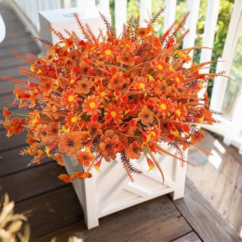 Uieke 36PCS Artificial Mums Fall Decor for Outdoor