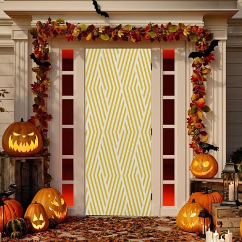 Susiyo Abstract Geometric Halloween Door Cover 32x79 in