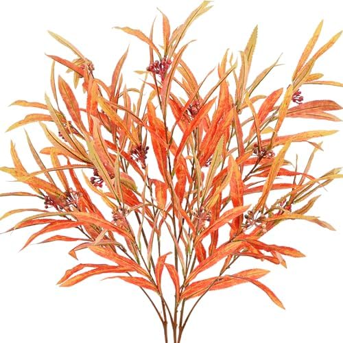 HUAESIN 393 Inch Fall Leaf Grass Stem Artificial Plants 3PCS