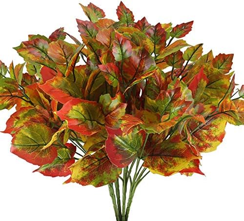 Bincy 12Pack Artificial Maple Leaves for Autumn Decor