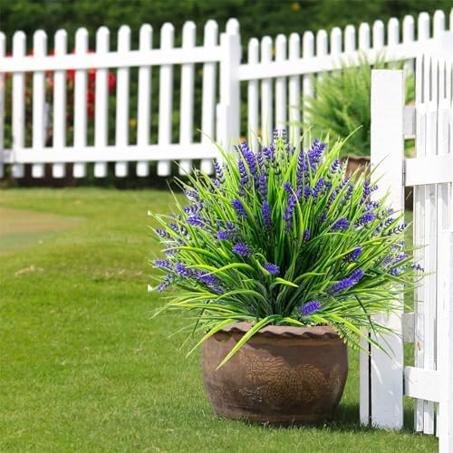 Toprooms Artificial Plants Outdoor 12 Bundles Purple