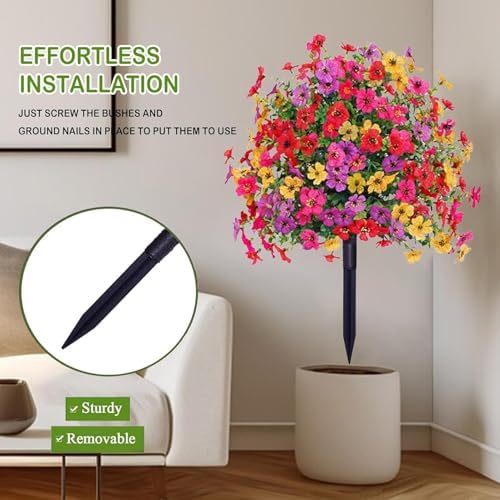 Artificial Violets with Ground Spikes 22 Inch 2pcs