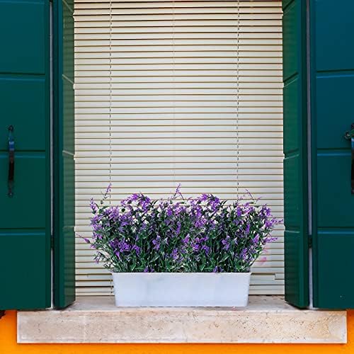 Herfate 20 Bundle Fake Lavender Flowers UV Resistant Hanging Decor