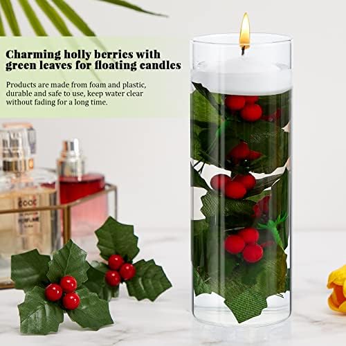 100pcs Christmas Holly Berries for Wreath and Centerpieces
