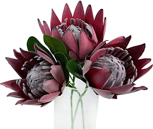 Tinsow Artificial Protea Cynaroides Red 3 Pieces