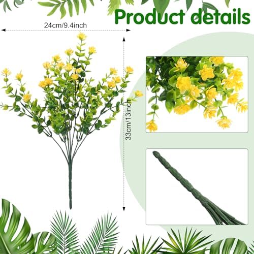 WILLBOND 48 Artificial Flowers Outdoor Decor Set