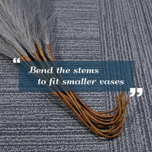 U-LIAN 12PCS Grey Faux Pampas Grass 24 Inch Decor