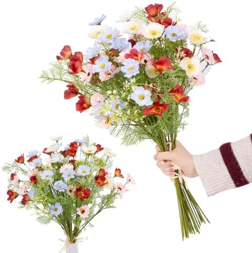 TIVMIK Artificial Flower Bouquet 24 Inch Realistic Silk Flowers