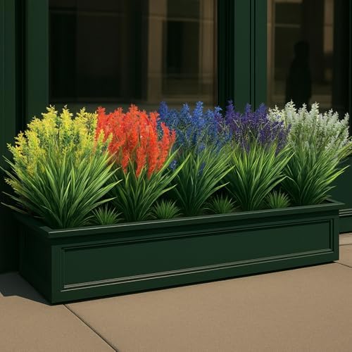 24 Bundles Artificial Flowers for Outdoor Decor