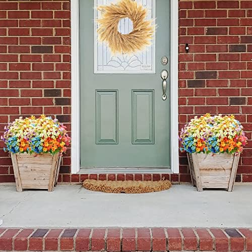 Agusbagli Artificial Flowers Outdoor 12Pcs Daisy Shrub UV Resistant Fake Flowers