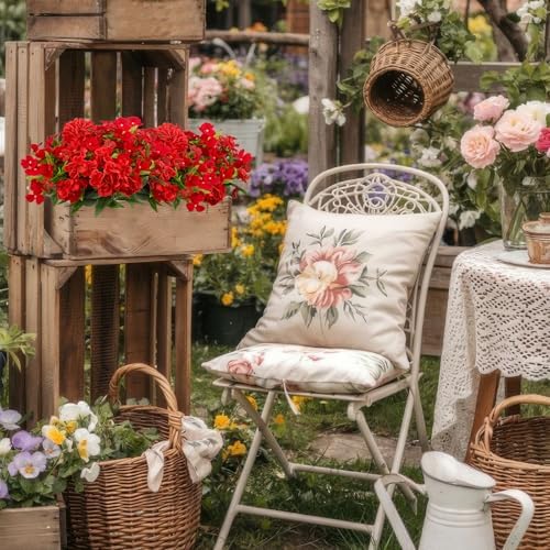 8 Pcs Artificial Flowers for Outdoor Decor