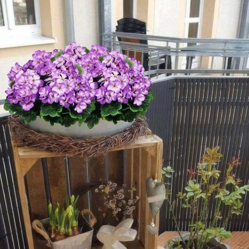 2 Pcs Artificial Geraniums for Outdoor Decor
