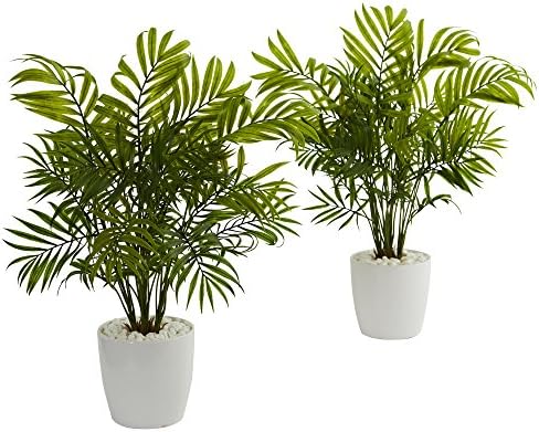 Nearly Natural 195in White Palms Artificial Plant Set of 2