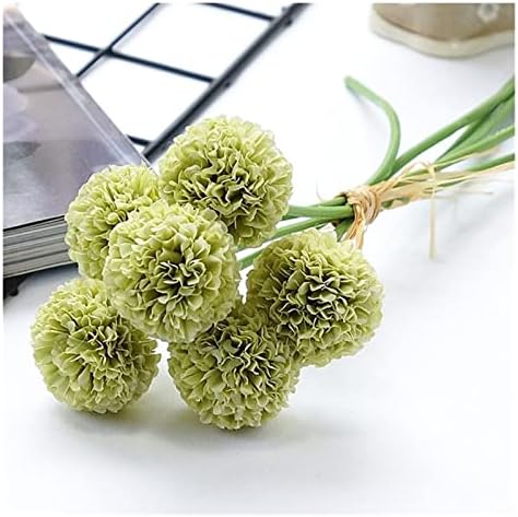 Artificial Flowers with Pots 6Pcs Bundle Gold Chrysanthemum