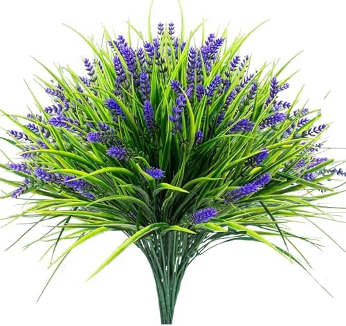 Toprooms Artificial Plants Outdoor 12 Bundles Purple